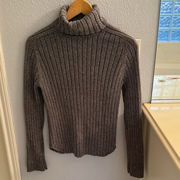American Eagle Outfitters Ribbed Turtleneck Sweater - Charcoal 100% cotton